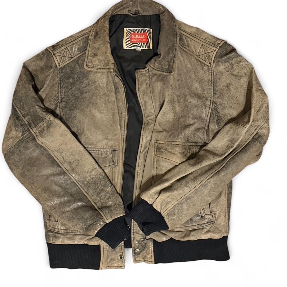 Authentic vintage M. Julian Adventure Leathers bomber/biker jacket